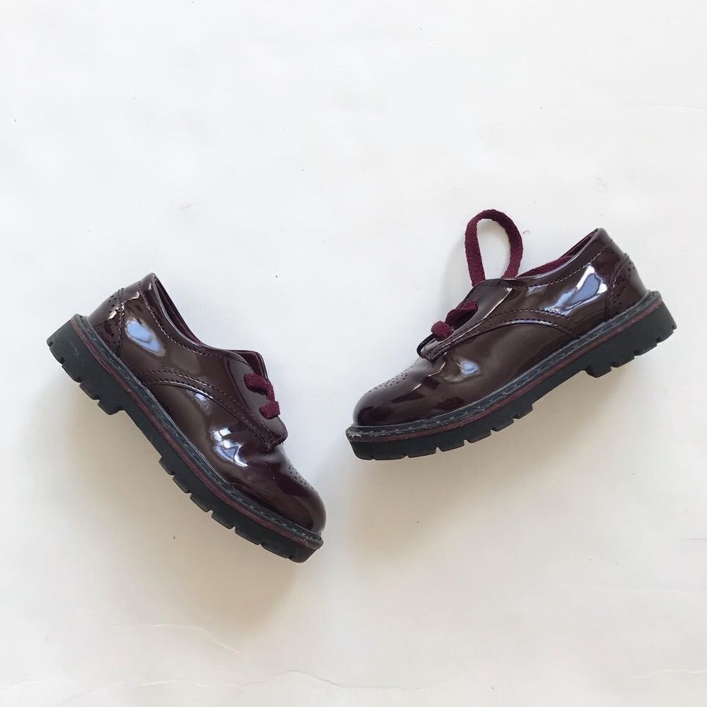 ZARA maroon brogue shoes EUC size 23(7)